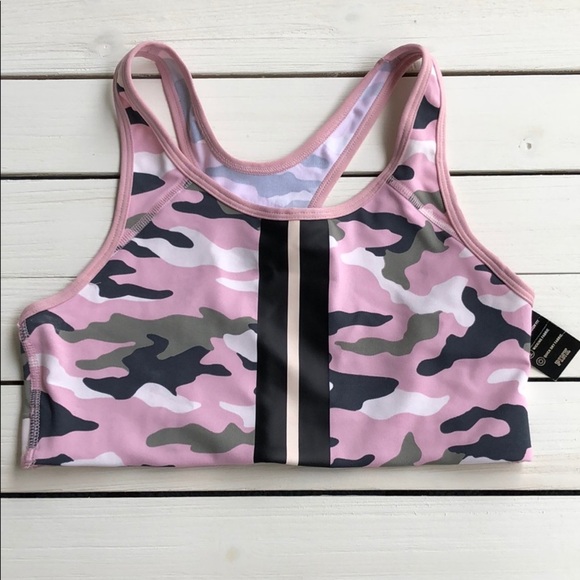 NWT VS PINK Ultimate Pink Camo Sports Bra size M